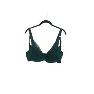 Adore Me Teal Blue Lace and Mesh Bra 40DDD Lingerie Underwire